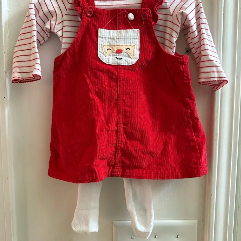 Carter’s Santa Jumper, Shirt, & Tights